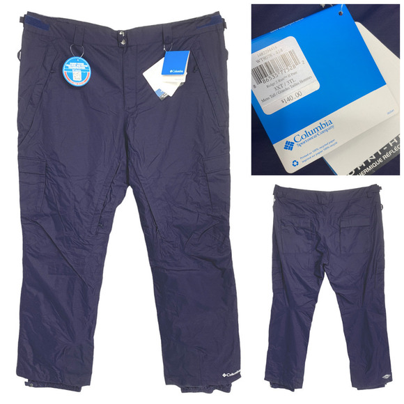 NEW Columbia Ridge 2 Run II Snow Pants Navy Blue Sz 3XT Big & Tall Omni Heat NWT - Picture 1 of 10